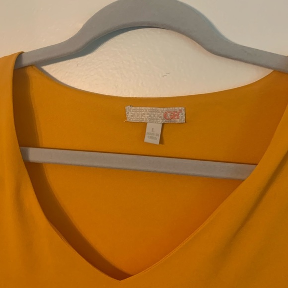 Gianni Bini Mustard Yellow Flounced Sleeve Short Dress Size Large - Picture 7 of 12